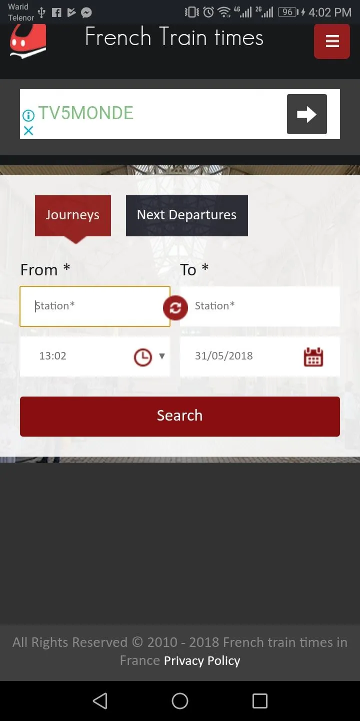 Real-Time French Trains Times | Indus Appstore | Screenshot