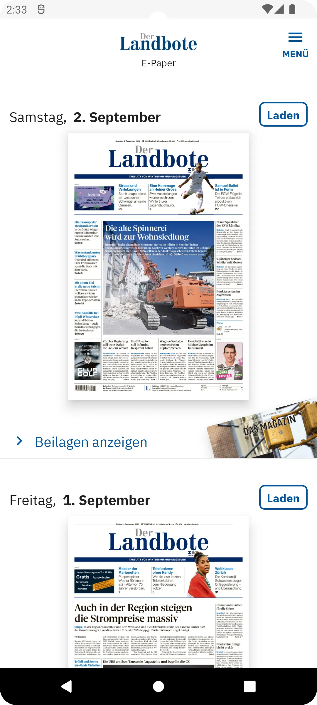 Der Landbote E-Paper | Indus Appstore | Screenshot