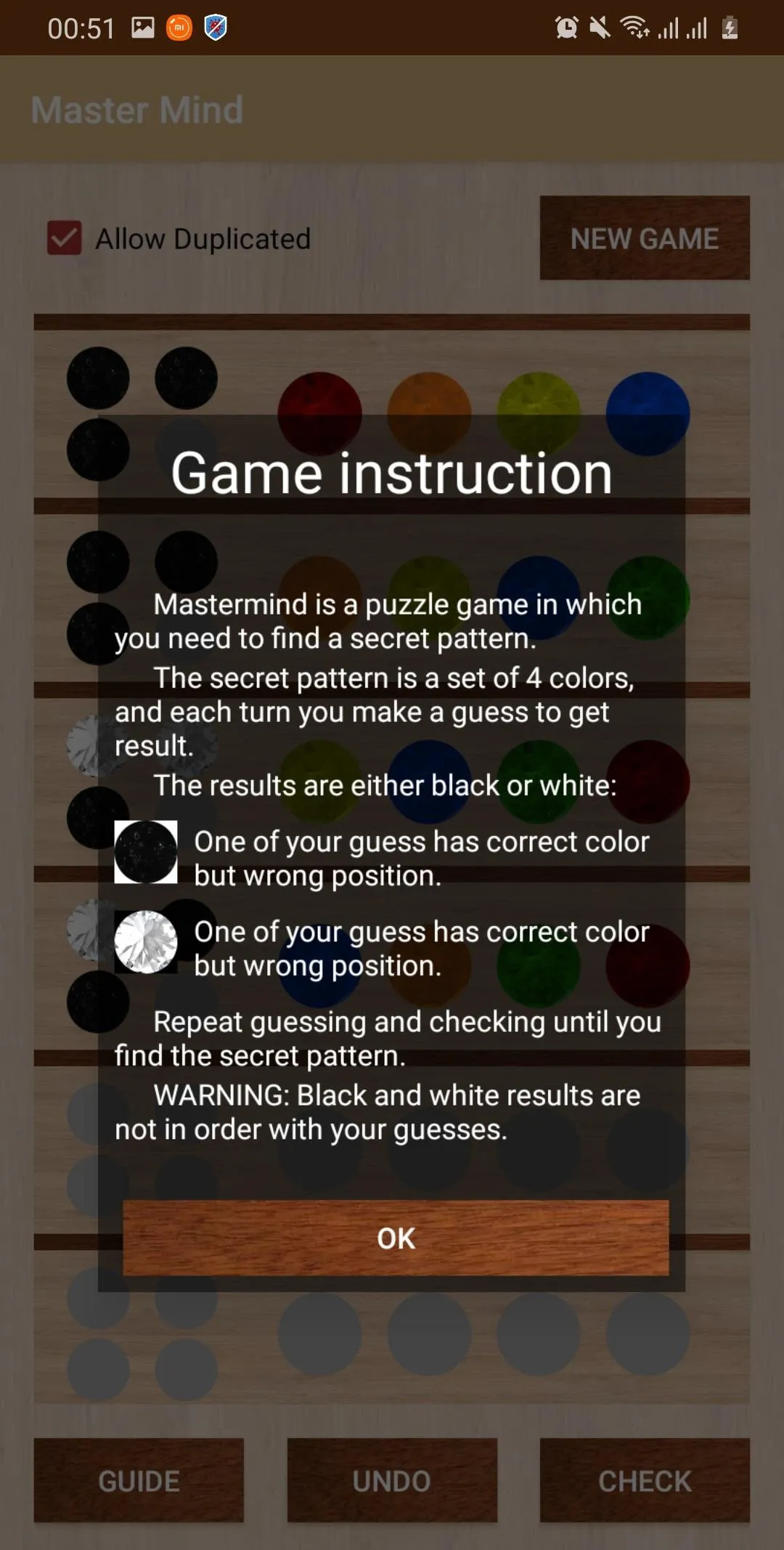 Mastermind: code breaking game | Indus Appstore | Screenshot