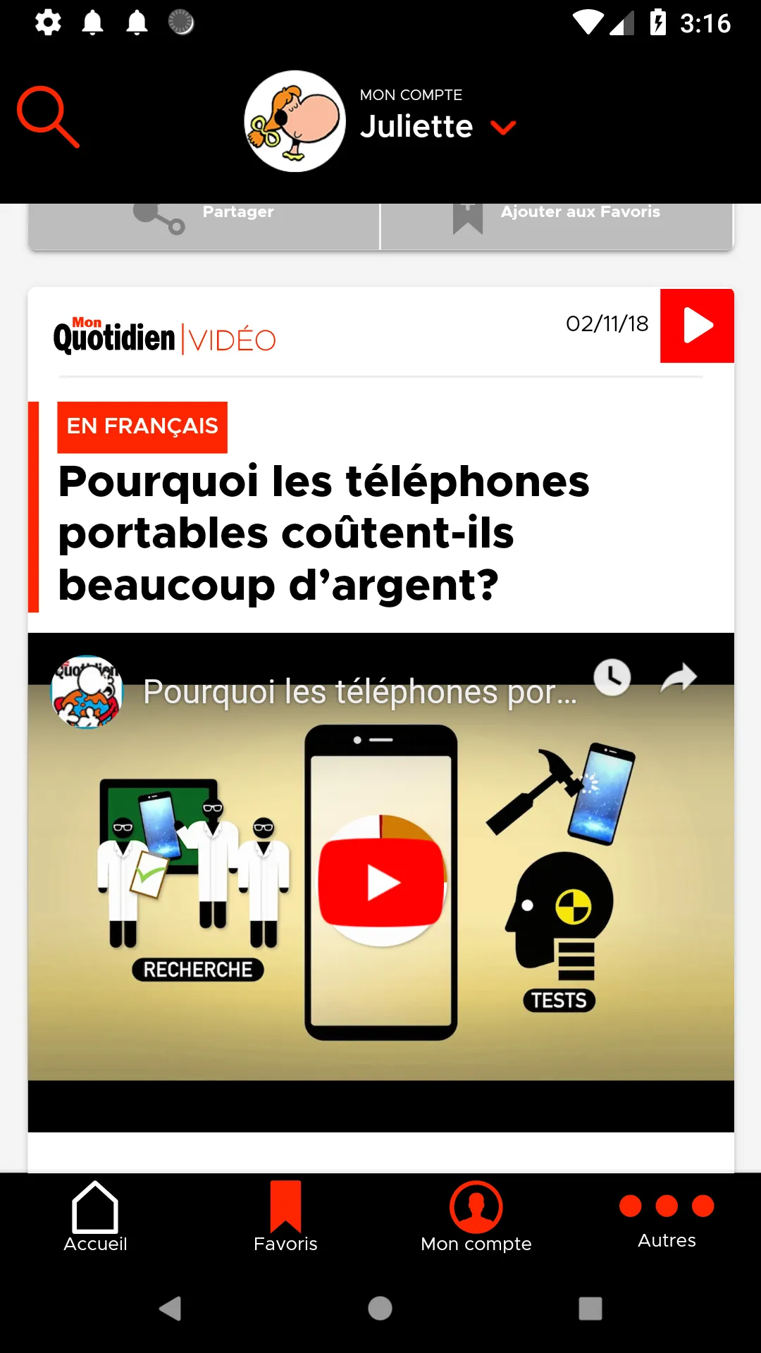 Mon Quotidien Vidéo | Indus Appstore | Screenshot