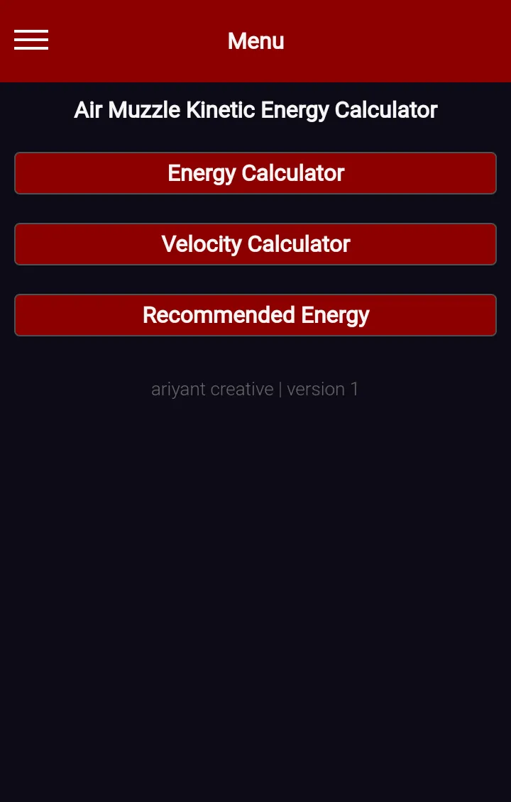 Air Muzzle Kinetic Energy Calc | Indus Appstore | Screenshot