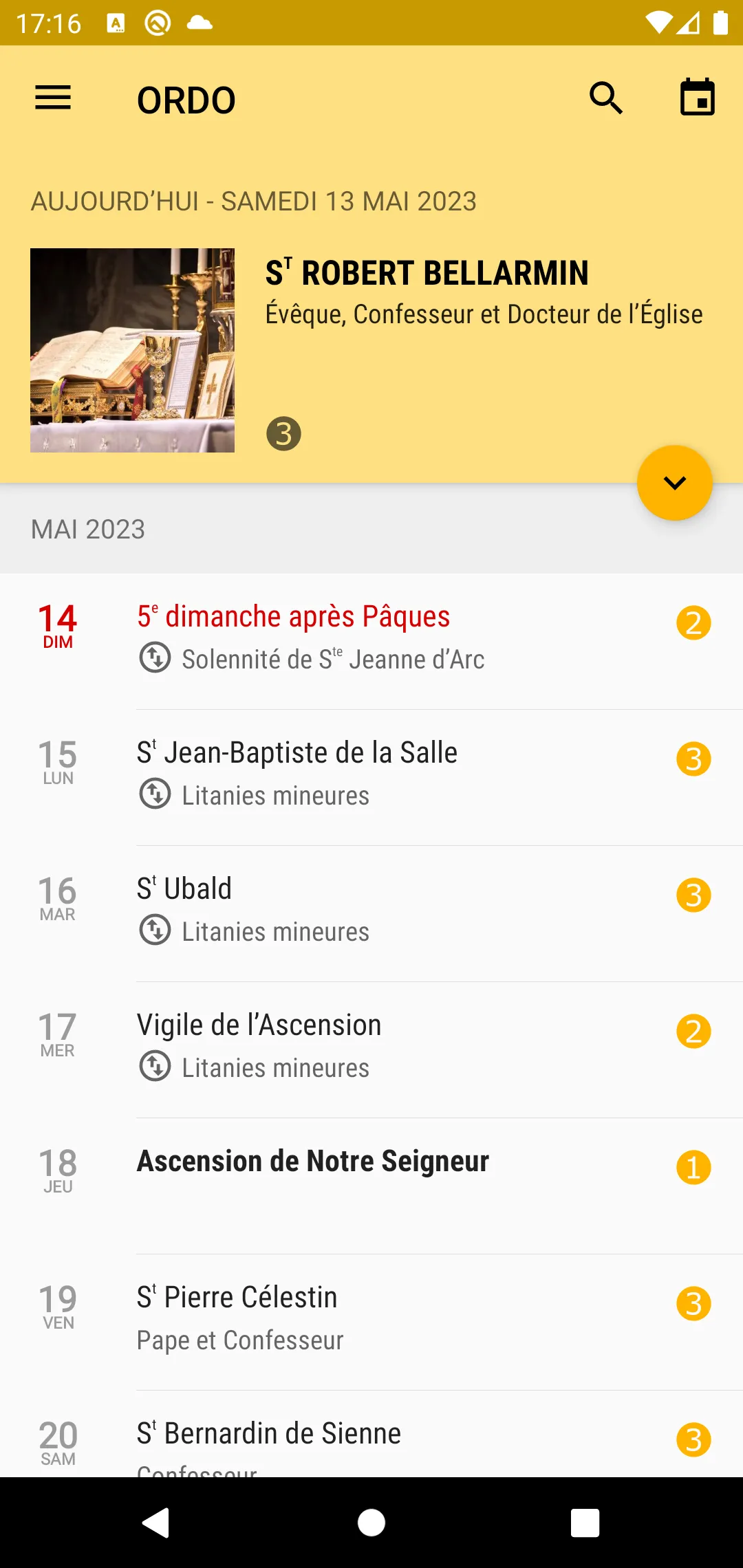 ORDO: calendrier liturgique | Indus Appstore | Screenshot