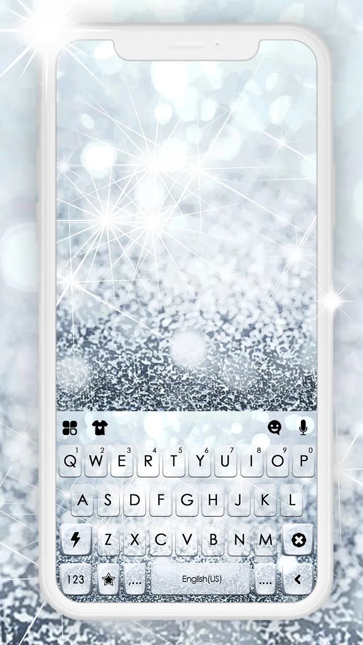 Silver Sparkles Keyboard Backg | Indus Appstore | Screenshot