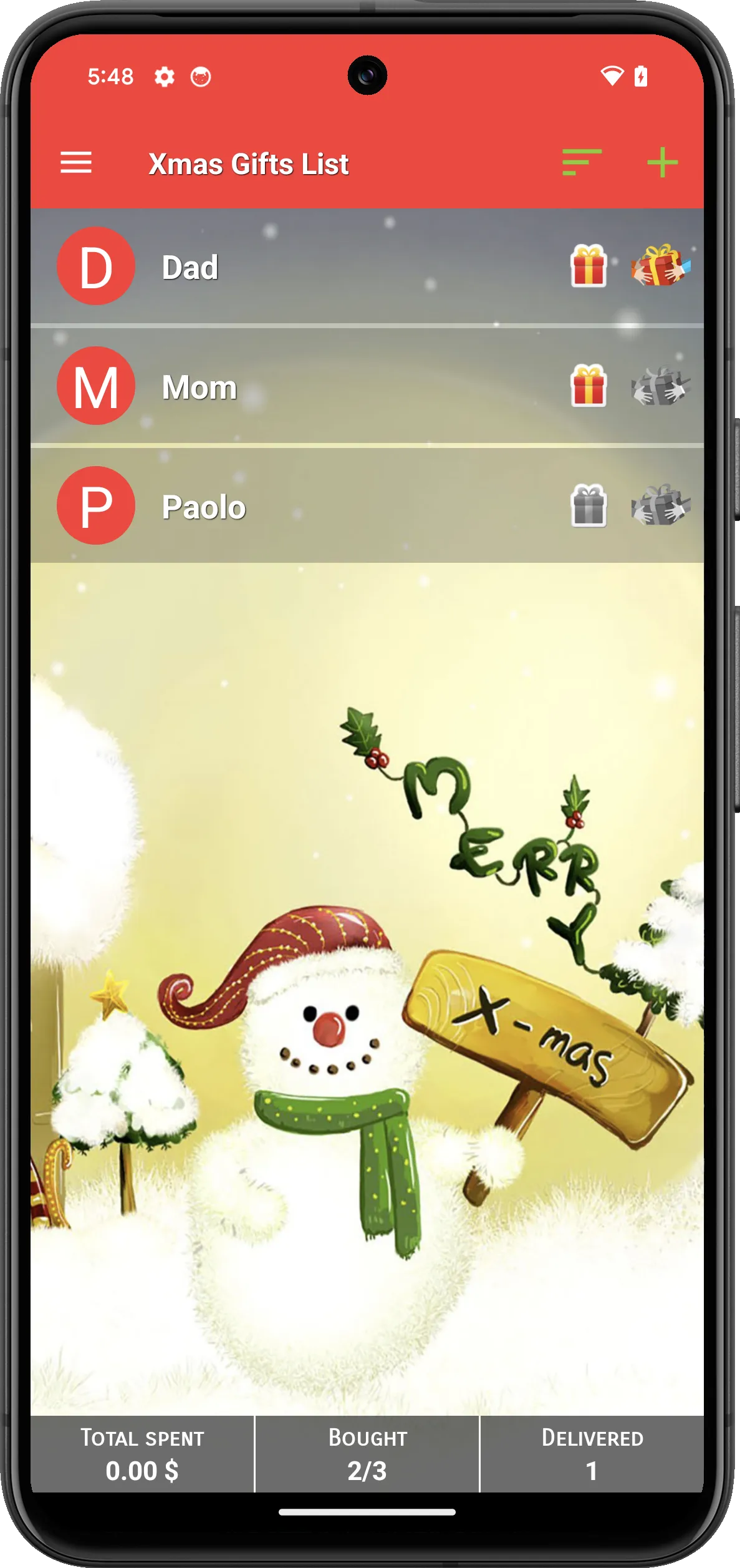 Xmas Gifts List | Indus Appstore | Screenshot