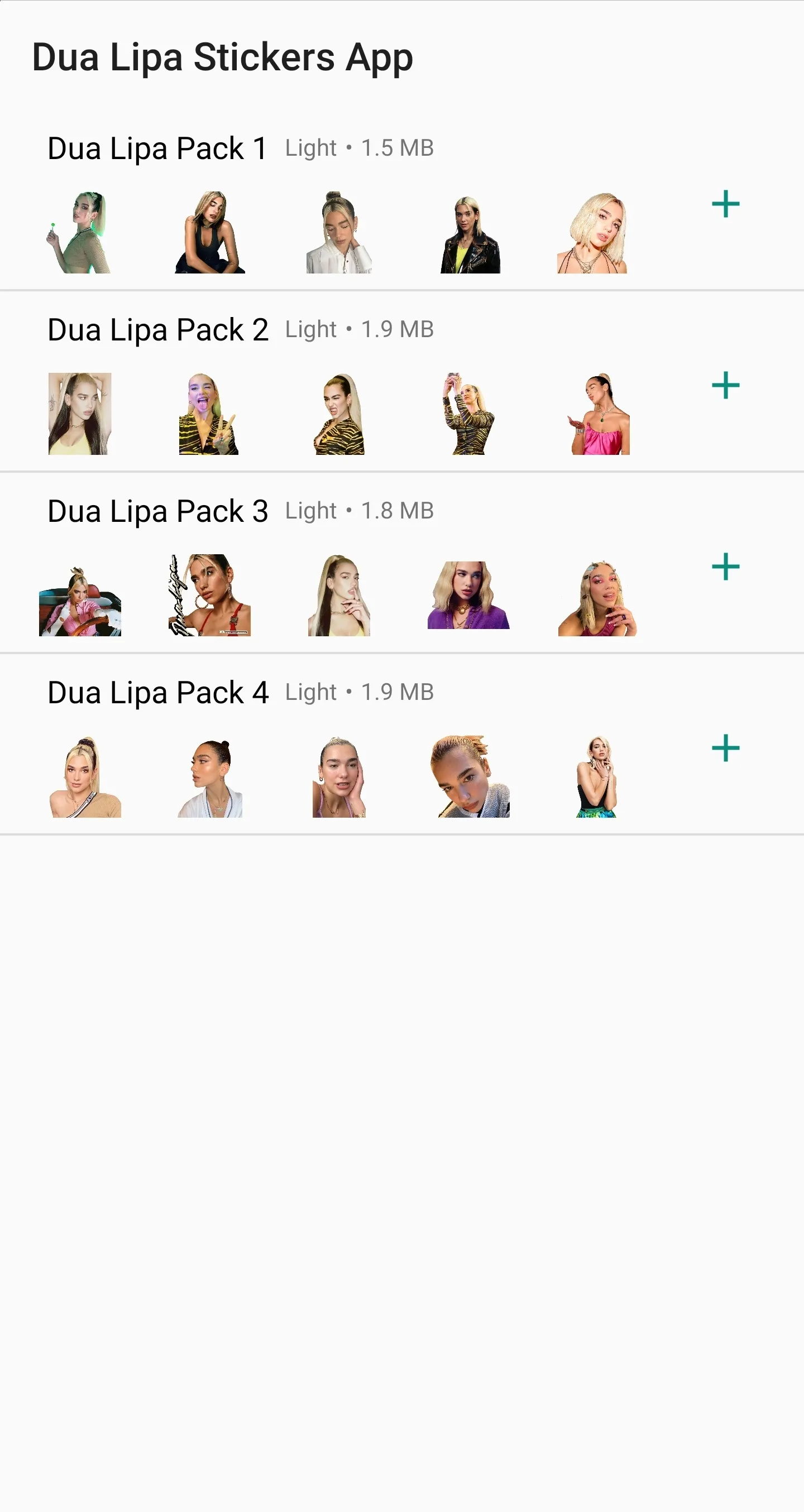 Dua Lipa Stickers App | Indus Appstore | Screenshot