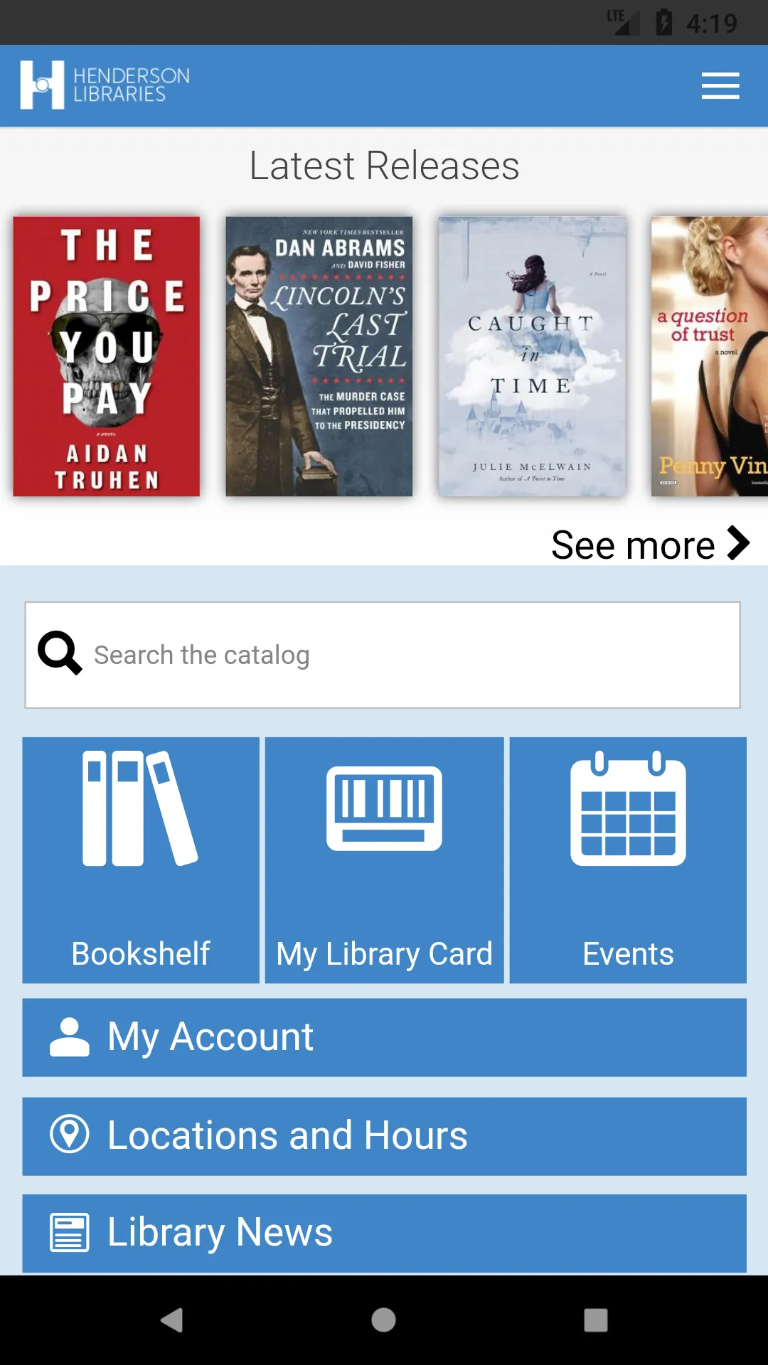 Henderson Libraries | Indus Appstore | Screenshot