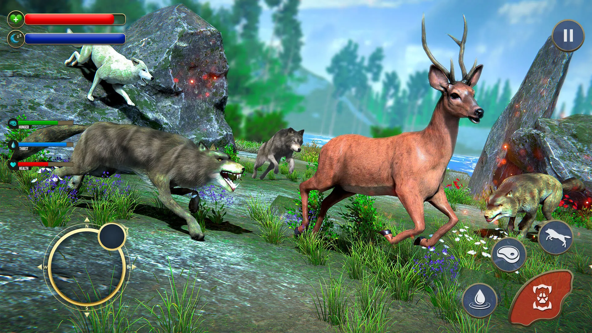 Wolf Sim: Offline Animal Games | Indus Appstore | Screenshot