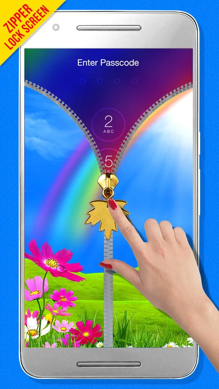 Rainbow Zipper Lock Screen | Indus Appstore | Screenshot