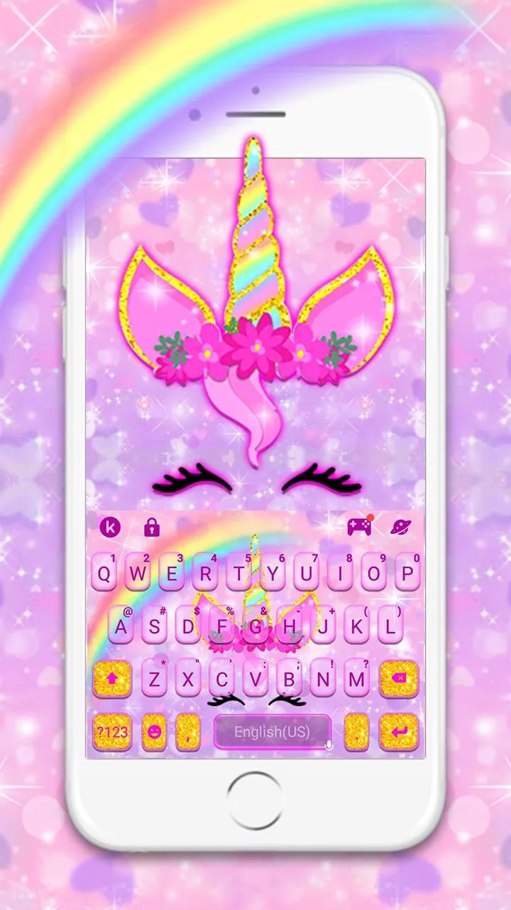 Rainbow Pink Unicorn Theme | Indus Appstore | Screenshot