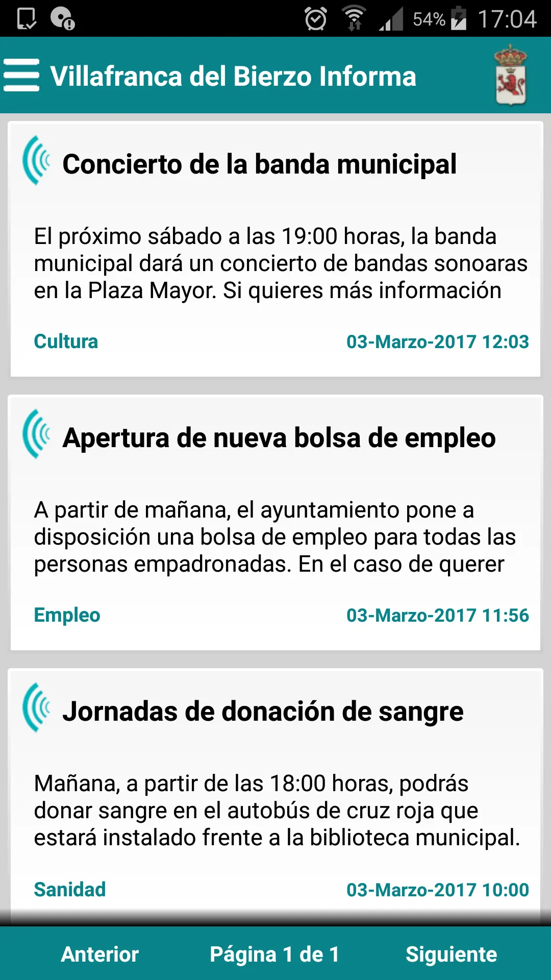 Villafranca del Bierzo Informa | Indus Appstore | Screenshot