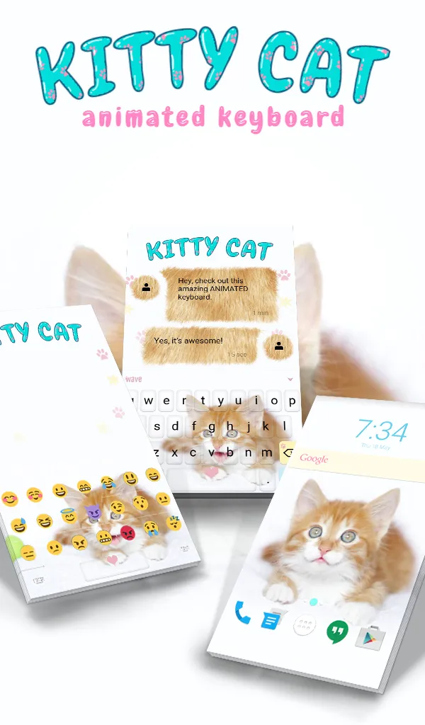 Kitty Cat Keyboard & Wallpaper | Indus Appstore | Screenshot