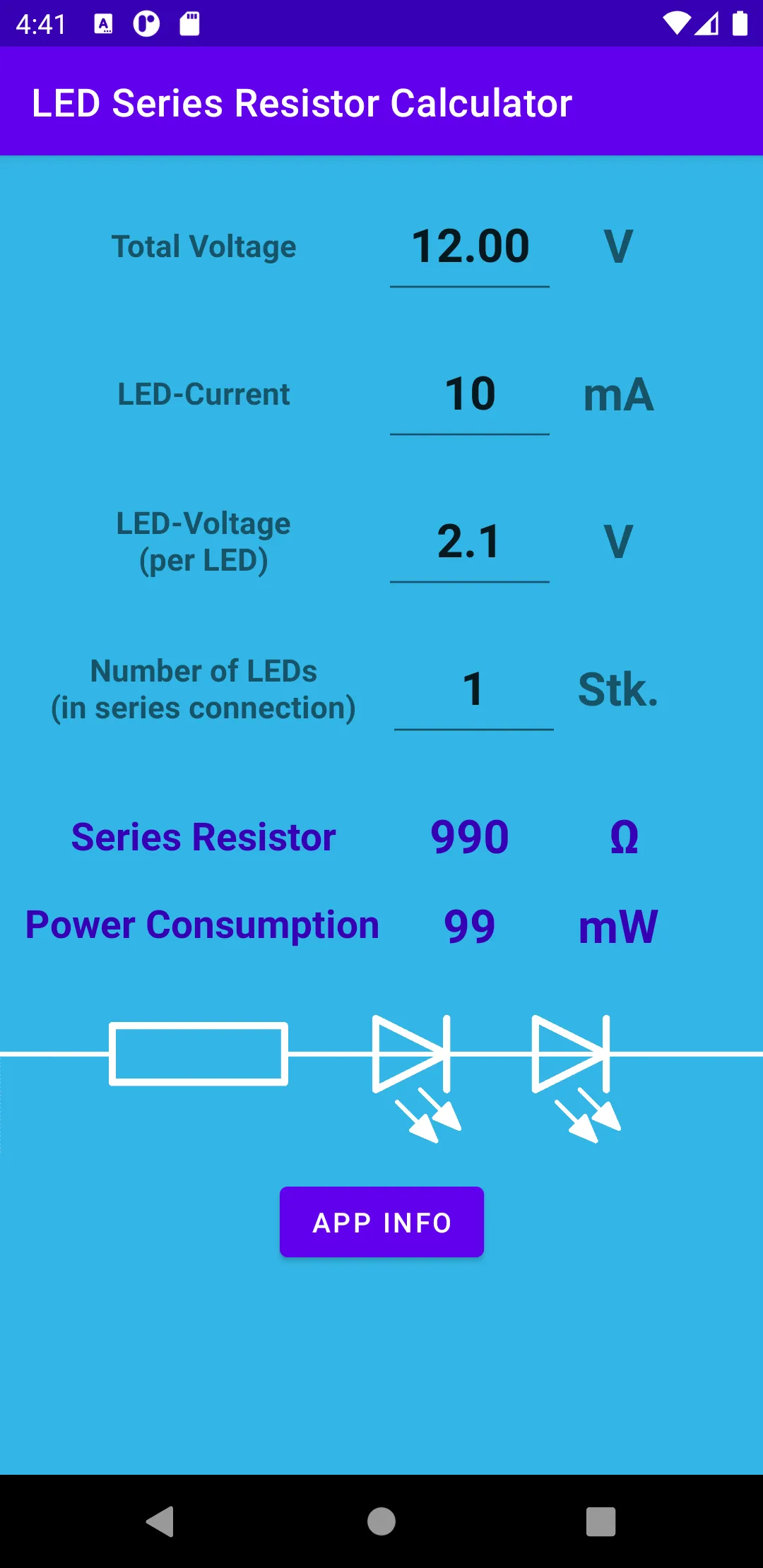 LED Series Resistor Calculator | Indus Appstore | Screenshot