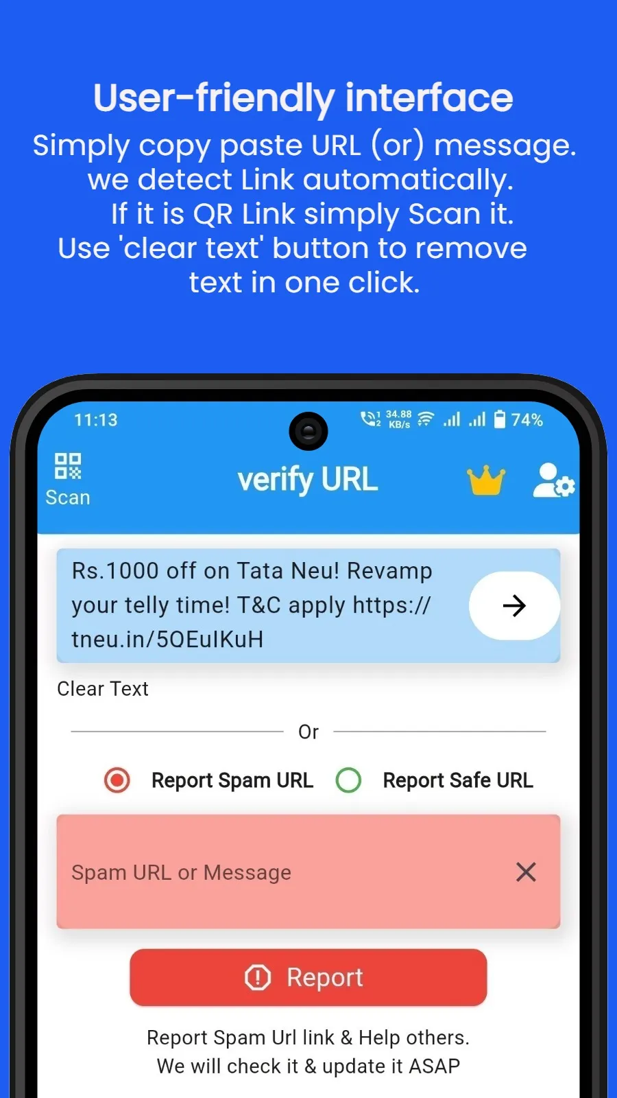 verify URL: Safe Link Checker | Indus Appstore | Screenshot