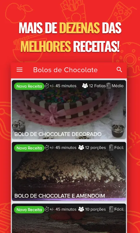 Receitas de Bolos de Chocolate | Indus Appstore | Screenshot