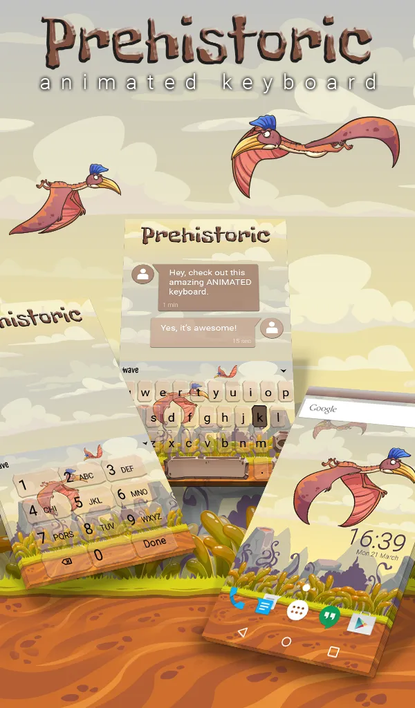 Prehistoric Animated Keyboard | Indus Appstore | Screenshot