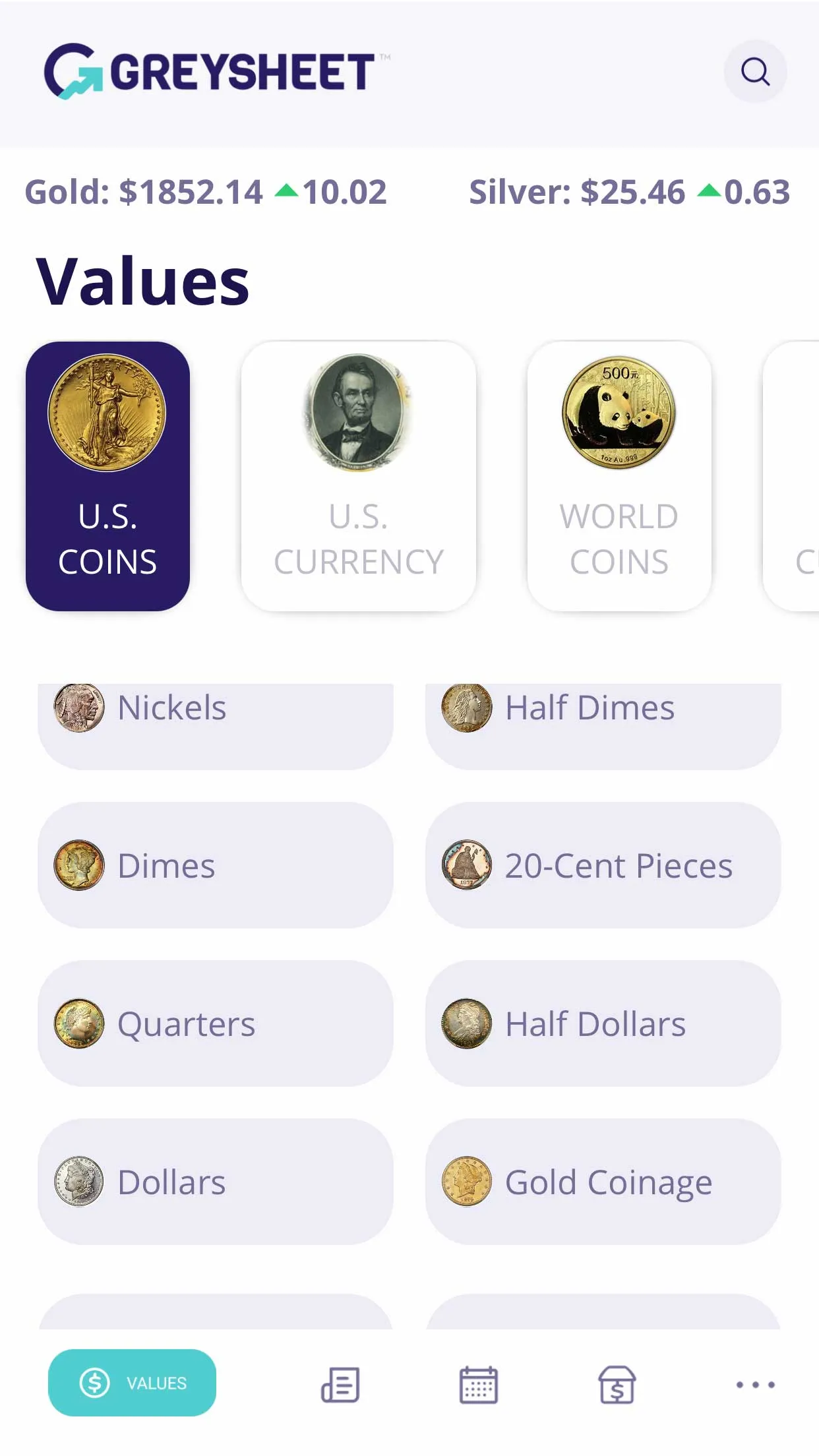 Greysheet: Rare Coin Values &  | Indus Appstore | Screenshot