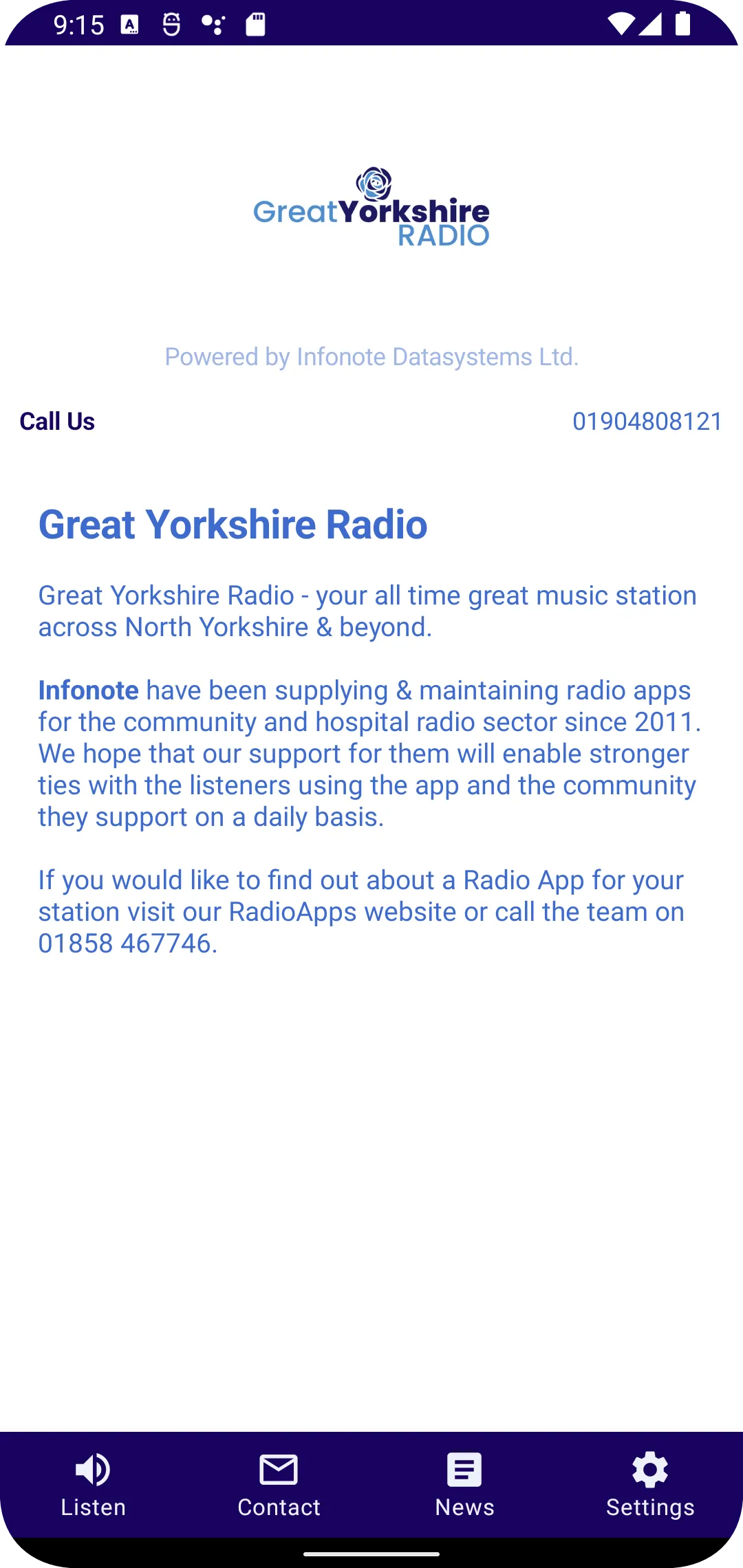 Great Yorkshire Radio | Indus Appstore | Screenshot