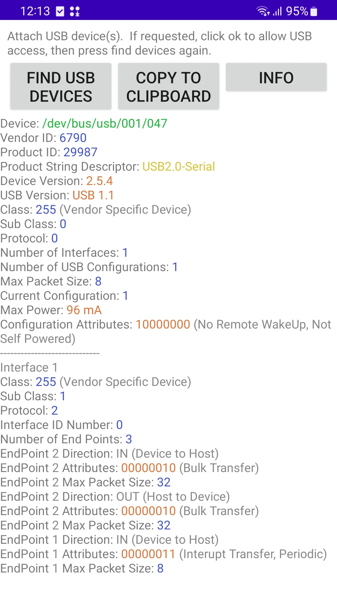 USB Host Test | Indus Appstore | Screenshot