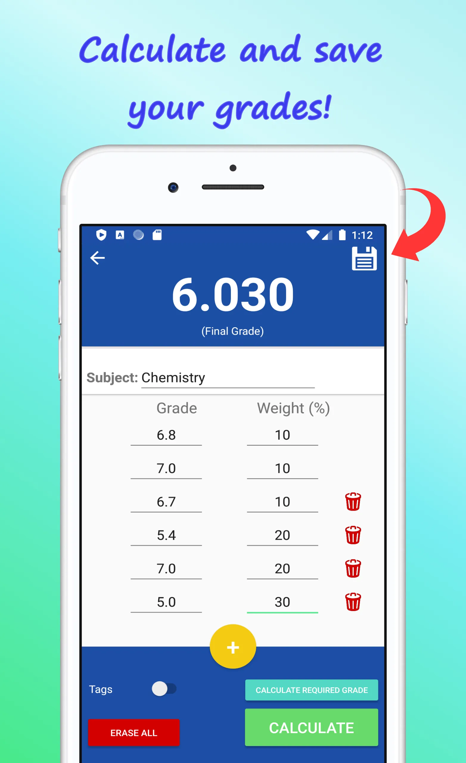 Grades Calculator | Indus Appstore | Screenshot