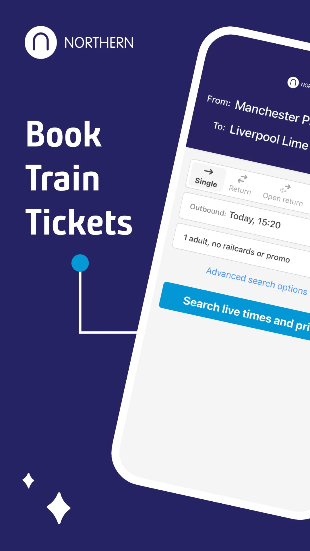 Northern train tickets & times | Indus Appstore | Screenshot