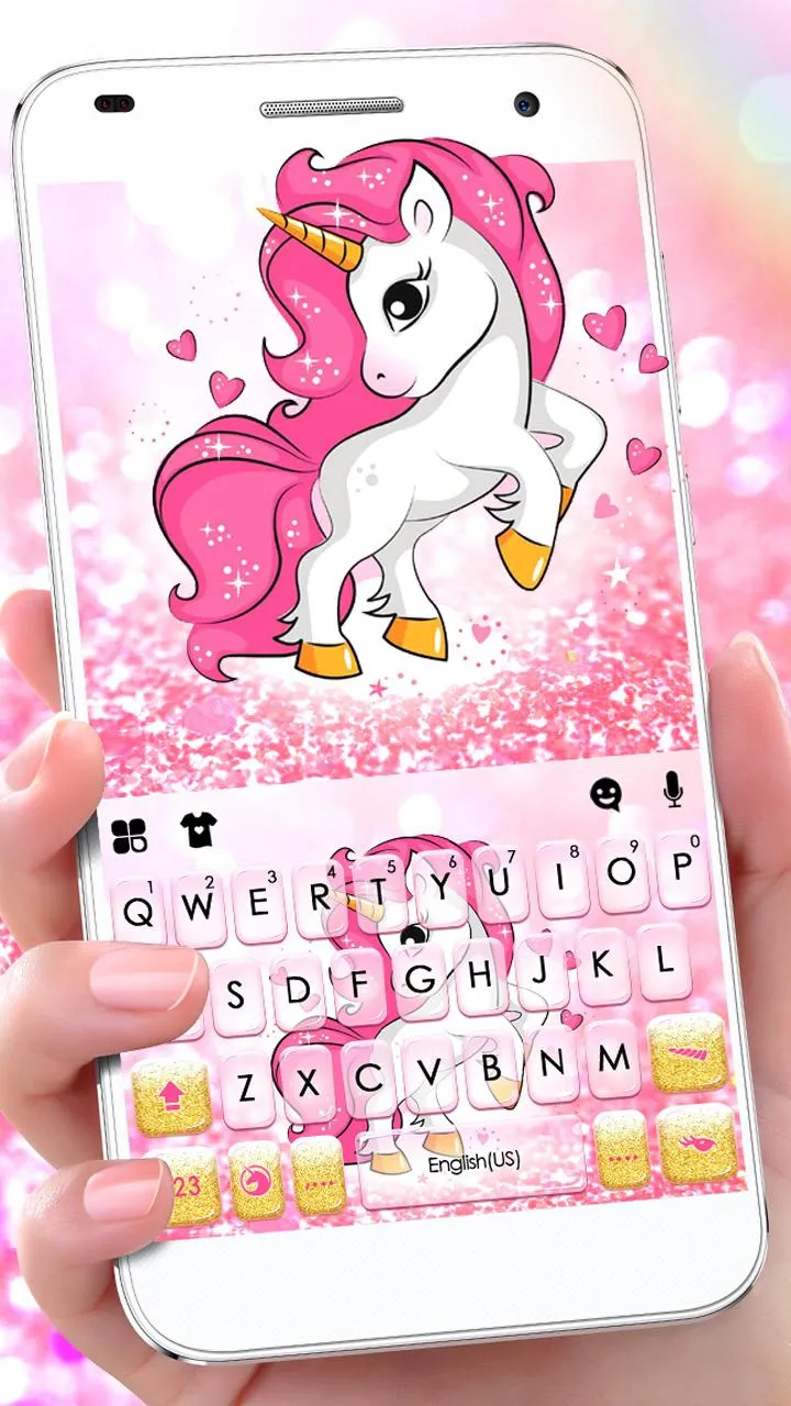 Pink Glitter Unicorn Theme | Indus Appstore | Screenshot