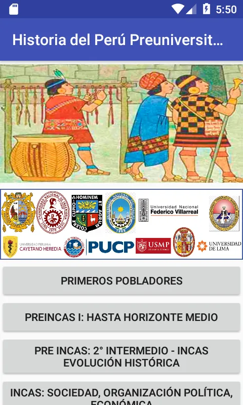 Historia del Perú I | Indus Appstore | Screenshot