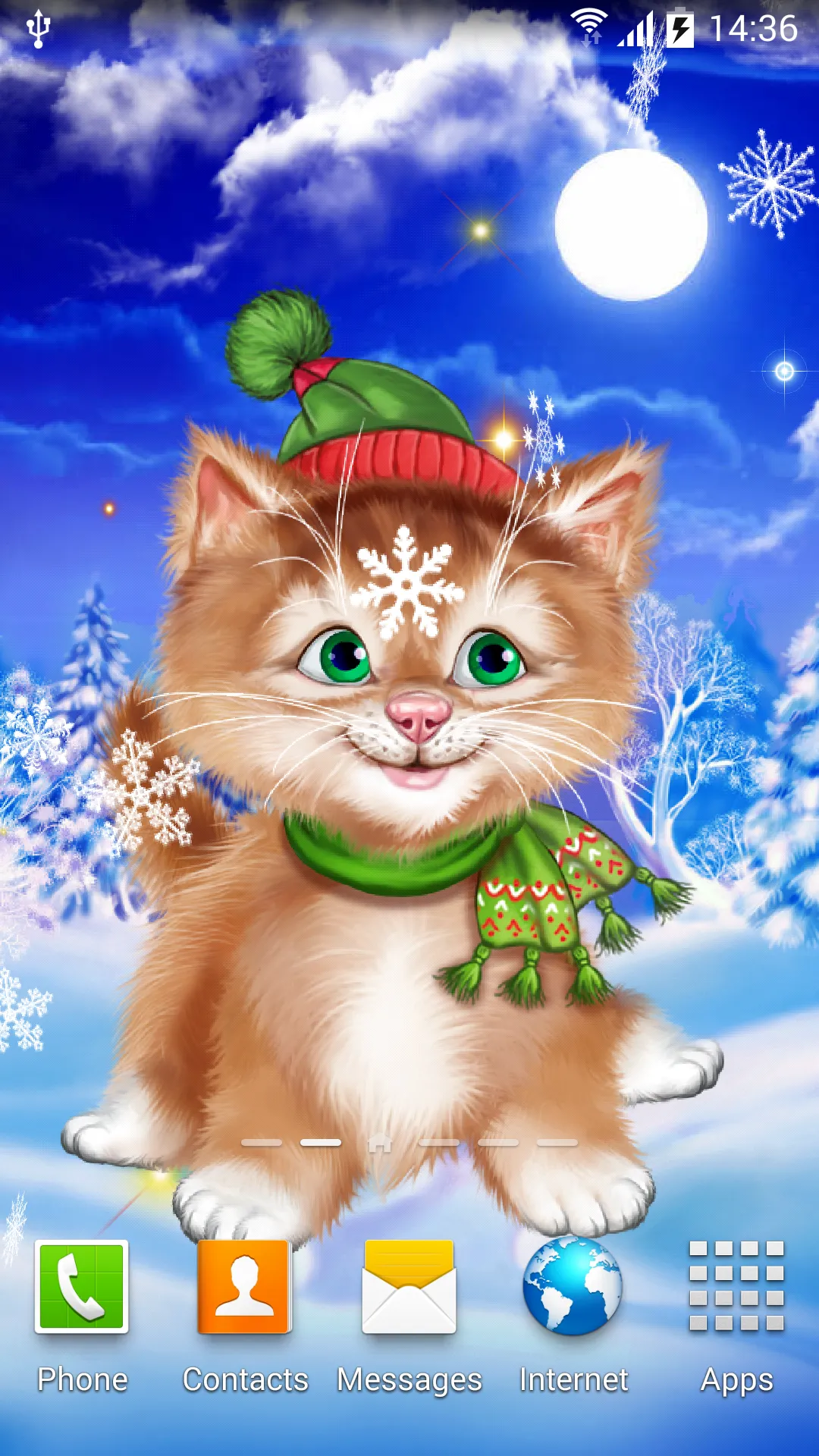 Winter Cat Live Wallpaper | Indus Appstore | Screenshot