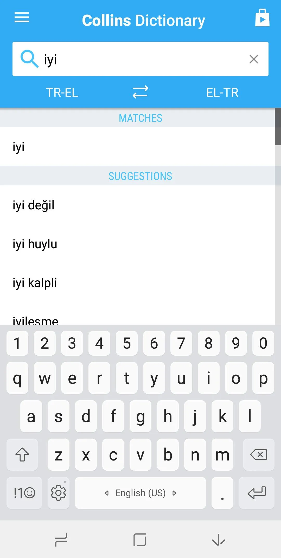 Greek-Turkish Dictionary | Indus Appstore | Screenshot