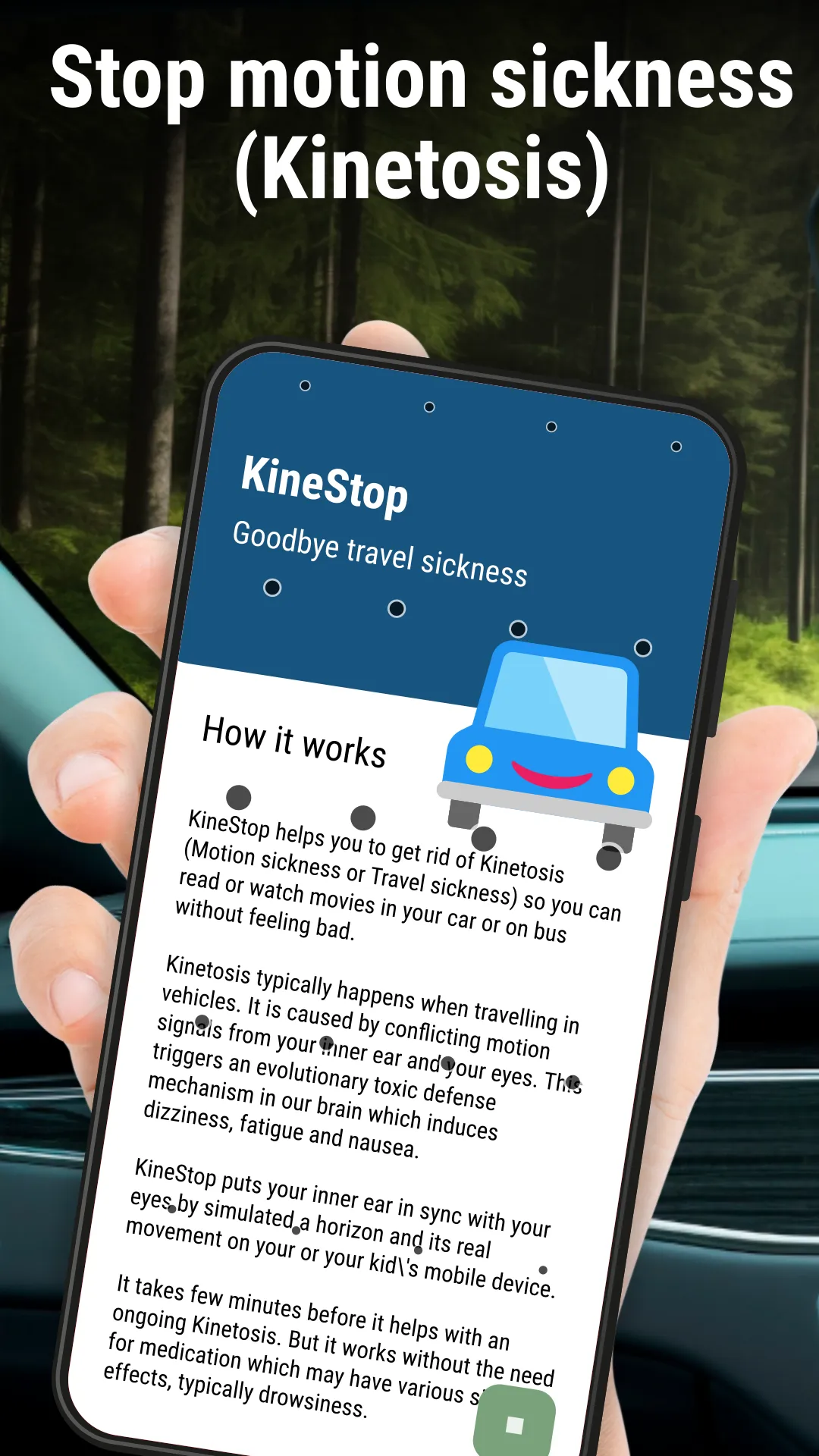 KineStop: Car sickness aid | Indus Appstore | Screenshot