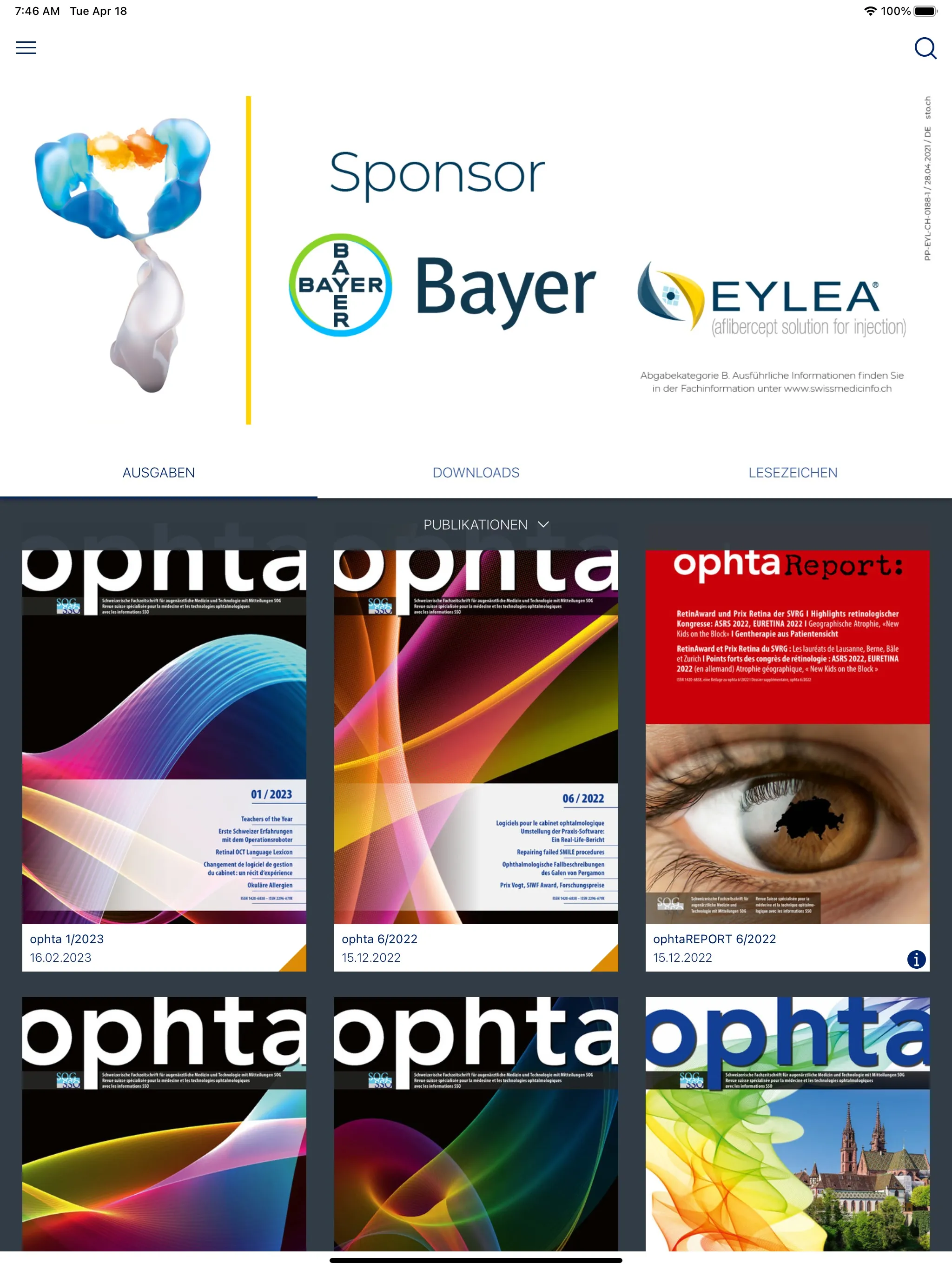 ophta Schweiz | Indus Appstore | Screenshot