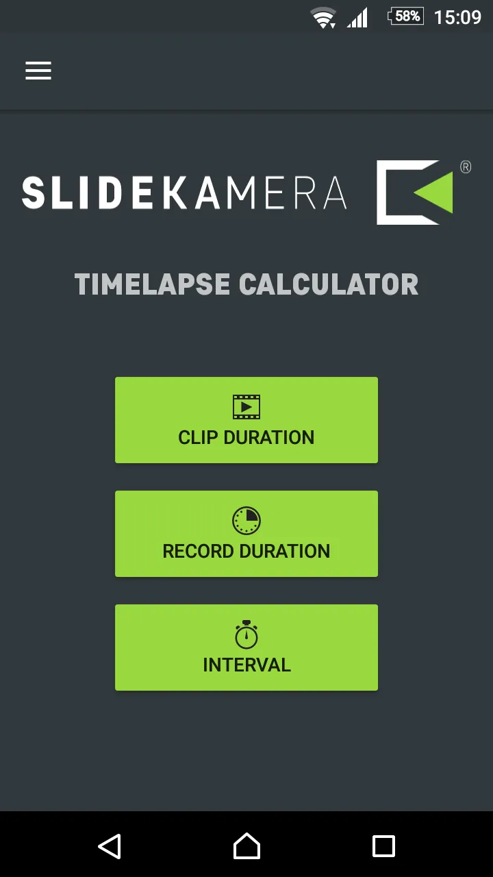 Slidekamera Timelapse Calc. | Indus Appstore | Screenshot