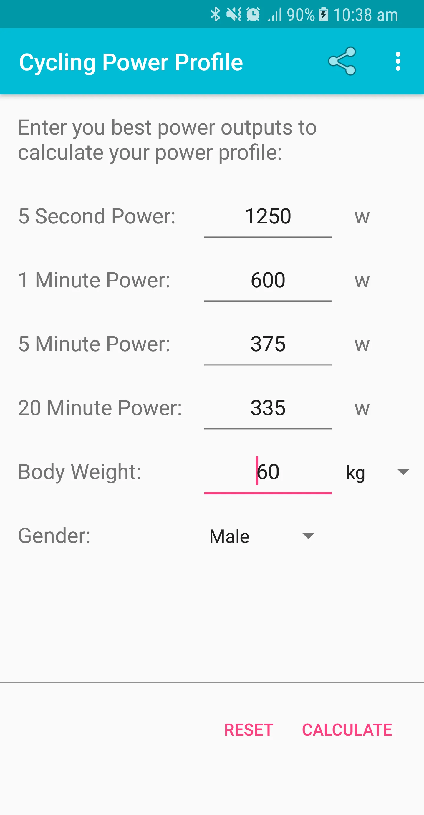 Cycling Power Profile | Indus Appstore | Screenshot