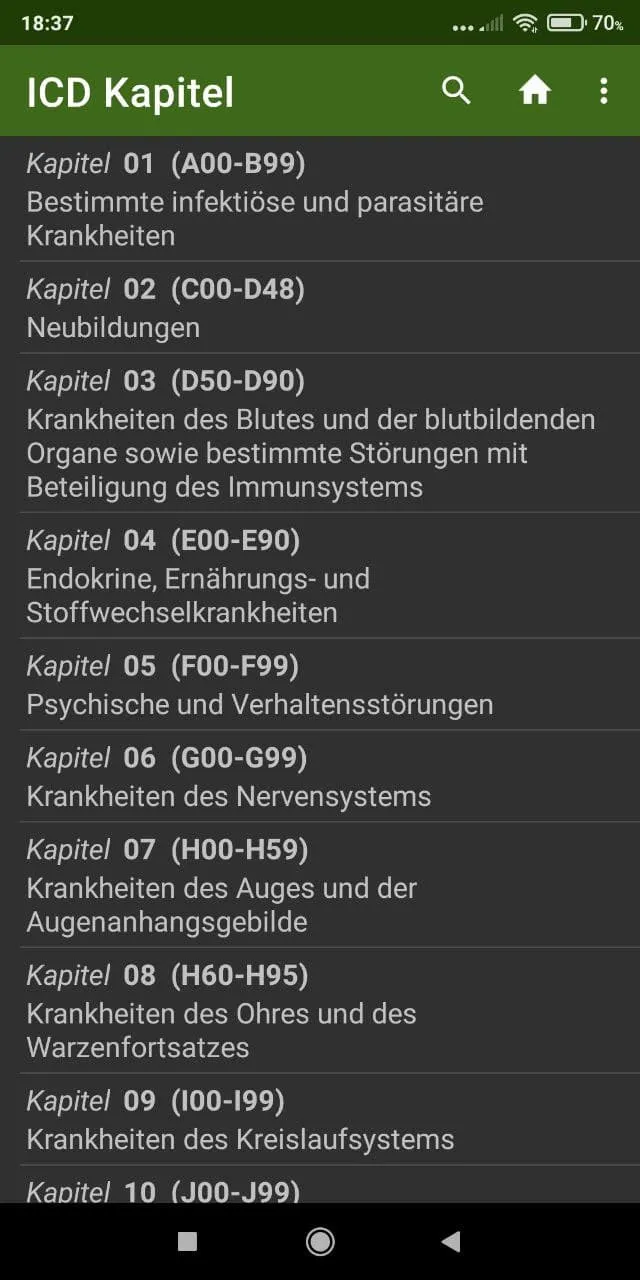 ICD-10 Diagnosen + Heilmittel | Indus Appstore | Screenshot