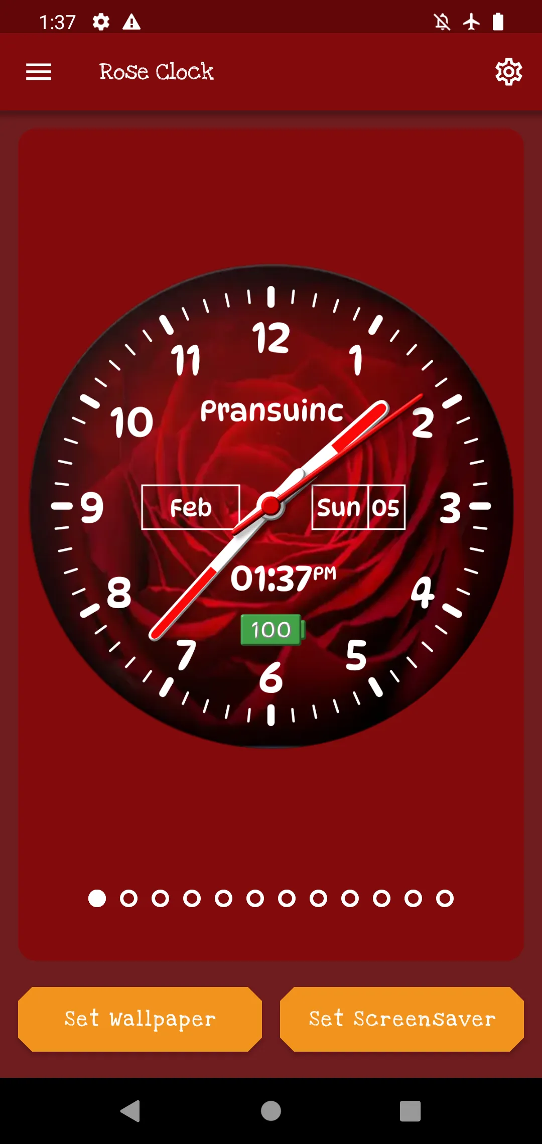 Rose clock live wallpaper | Indus Appstore | Screenshot