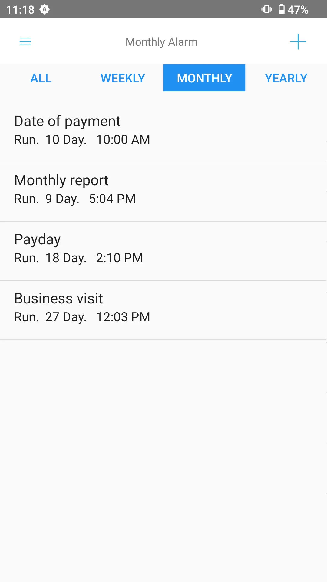 Monthly Alarm (Weekly Yearly) | Indus Appstore | Screenshot