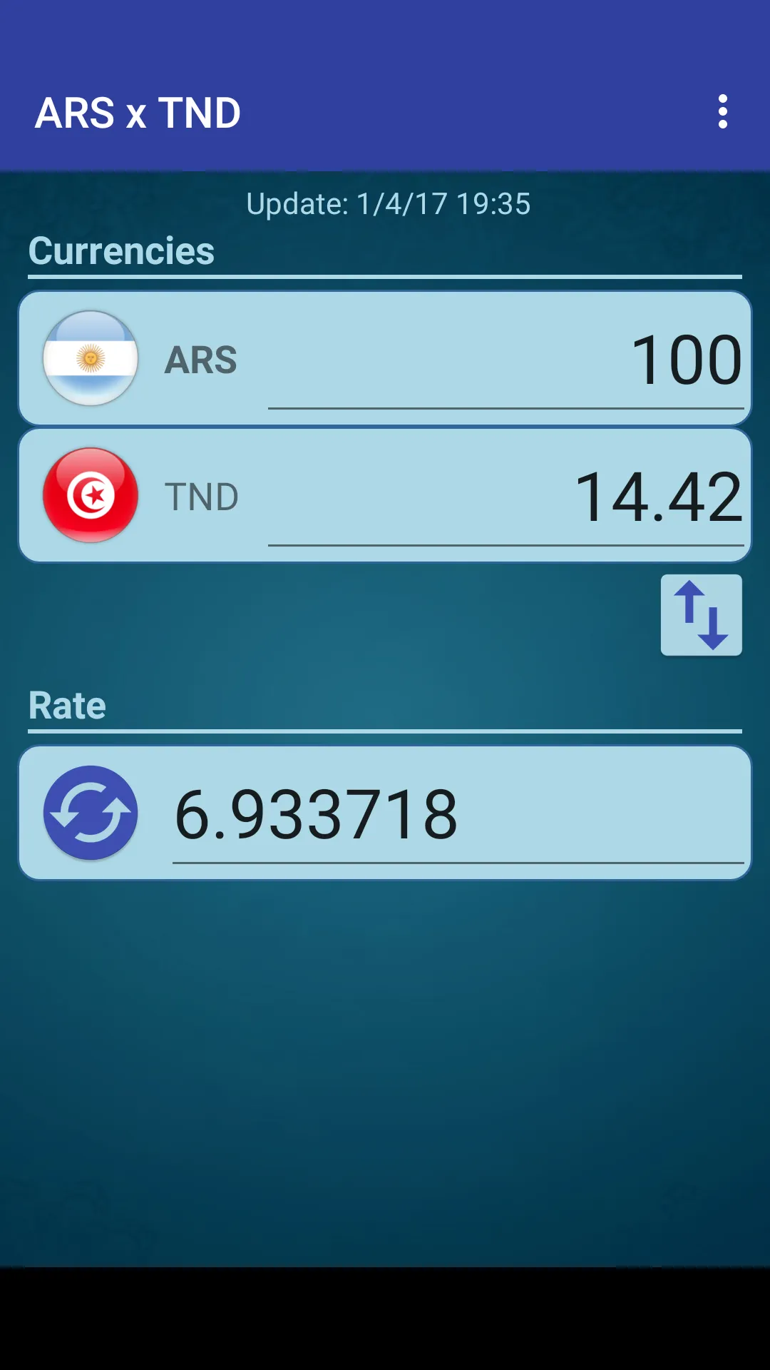 Arg. Peso x Tunisian Dinar | Indus Appstore | Screenshot