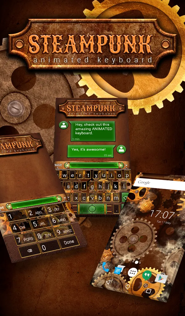 Steampunk 2 Animated Keyboard | Indus Appstore | Screenshot