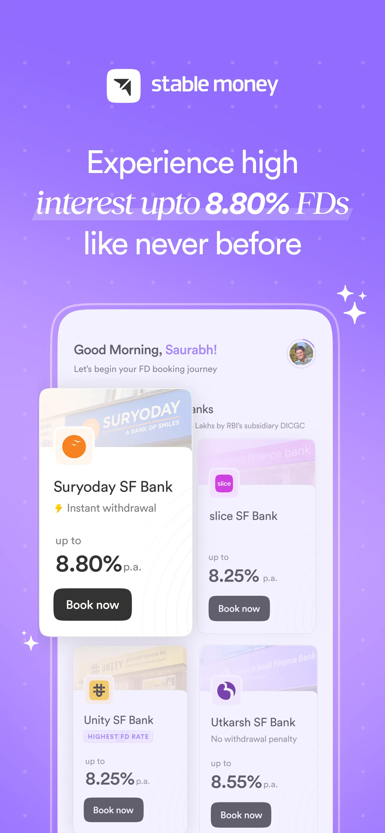 Stable Money: Earn 8.80% on FD | Indus Appstore | Screenshot