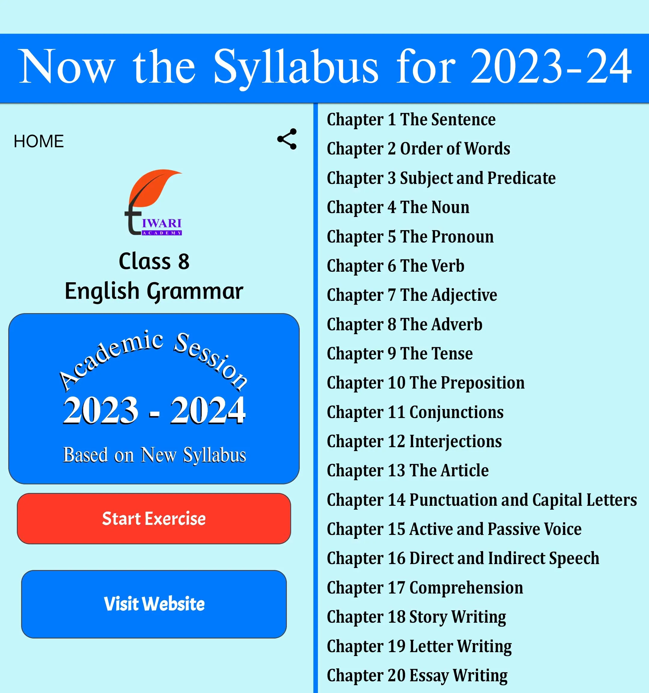 Class 8 English Grammar Book | Indus Appstore | Screenshot