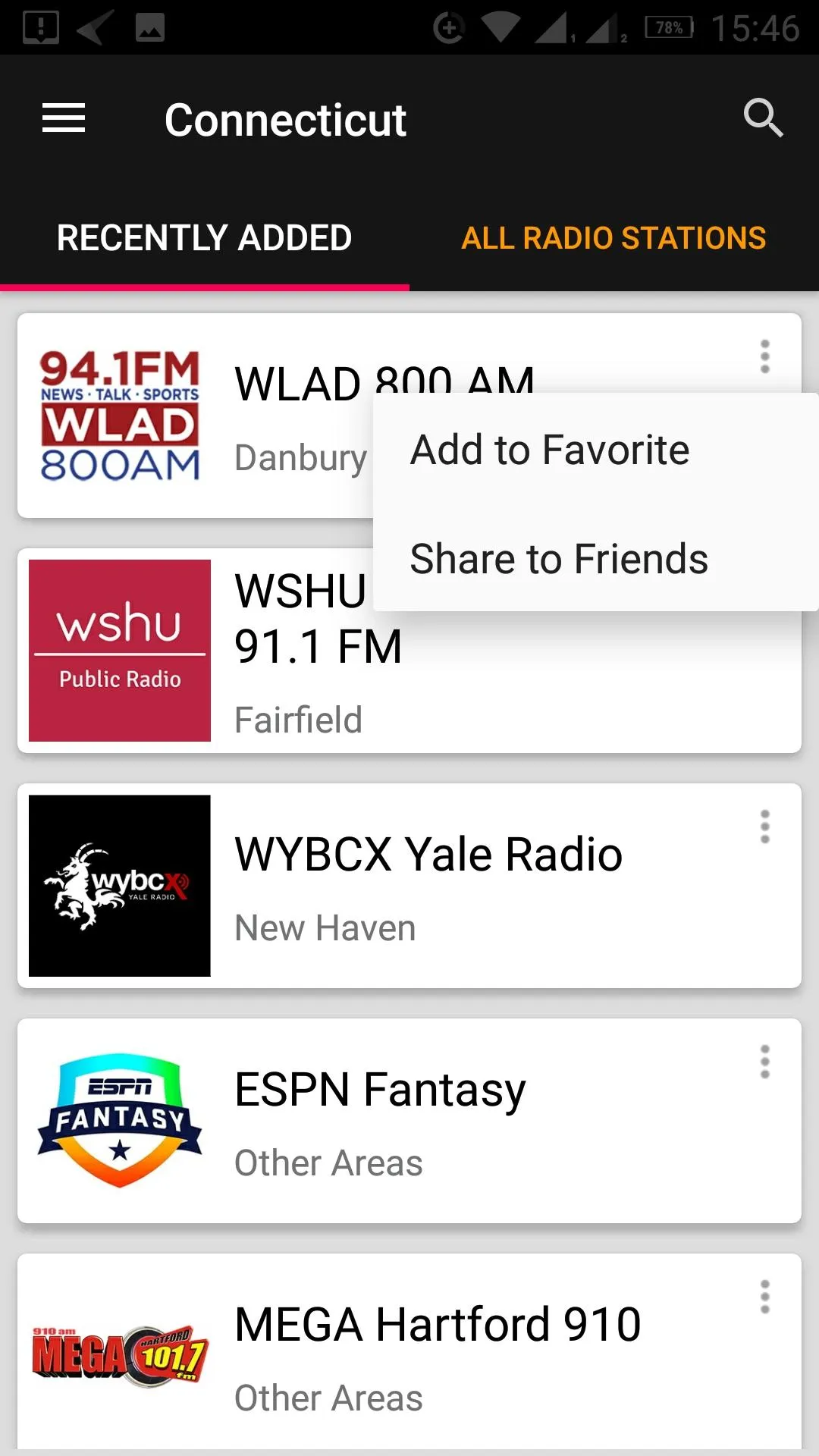 Connecticut Radio Stations | Indus Appstore | Screenshot