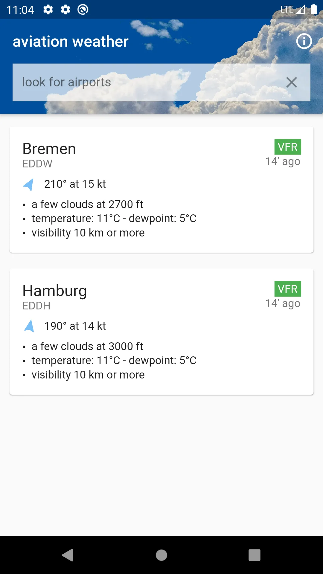 Aviation weather - METAR & TAF | Indus Appstore | Screenshot