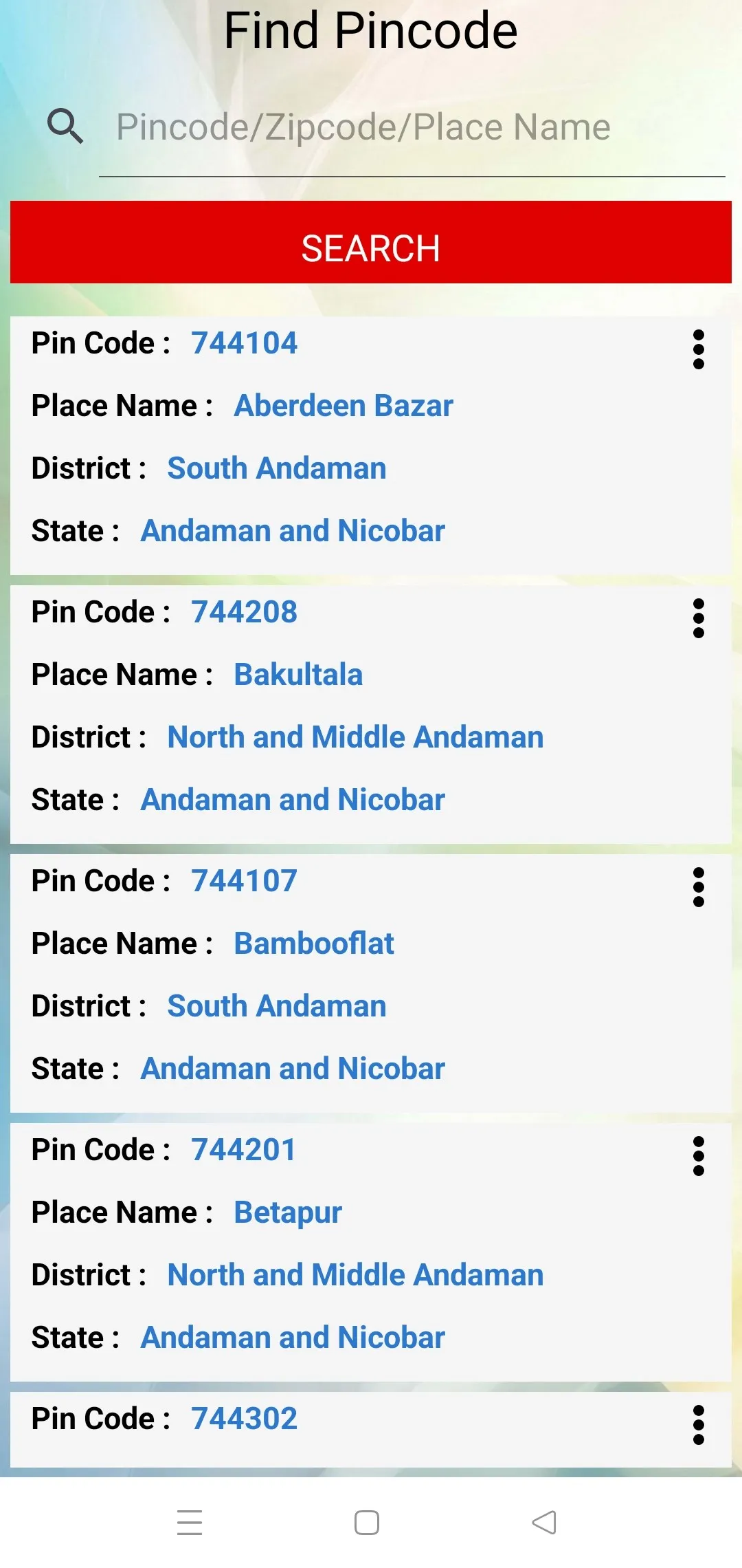 All India Pin Code Finder | Indus Appstore | Screenshot