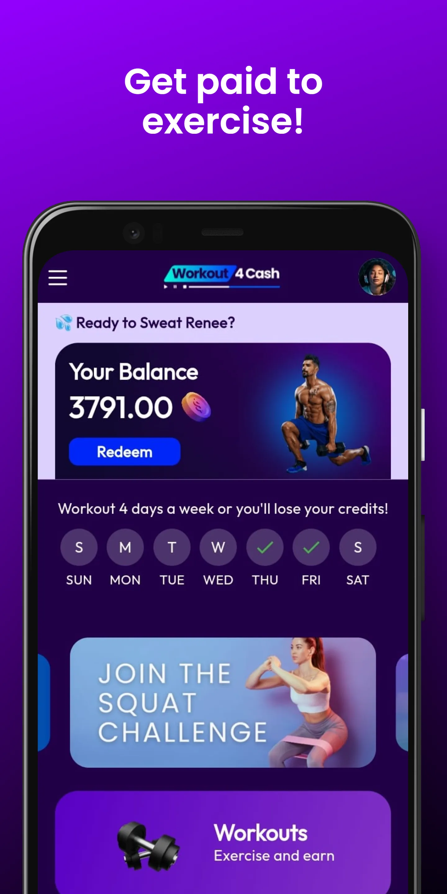 Workout 4 Cash | Indus Appstore | Screenshot