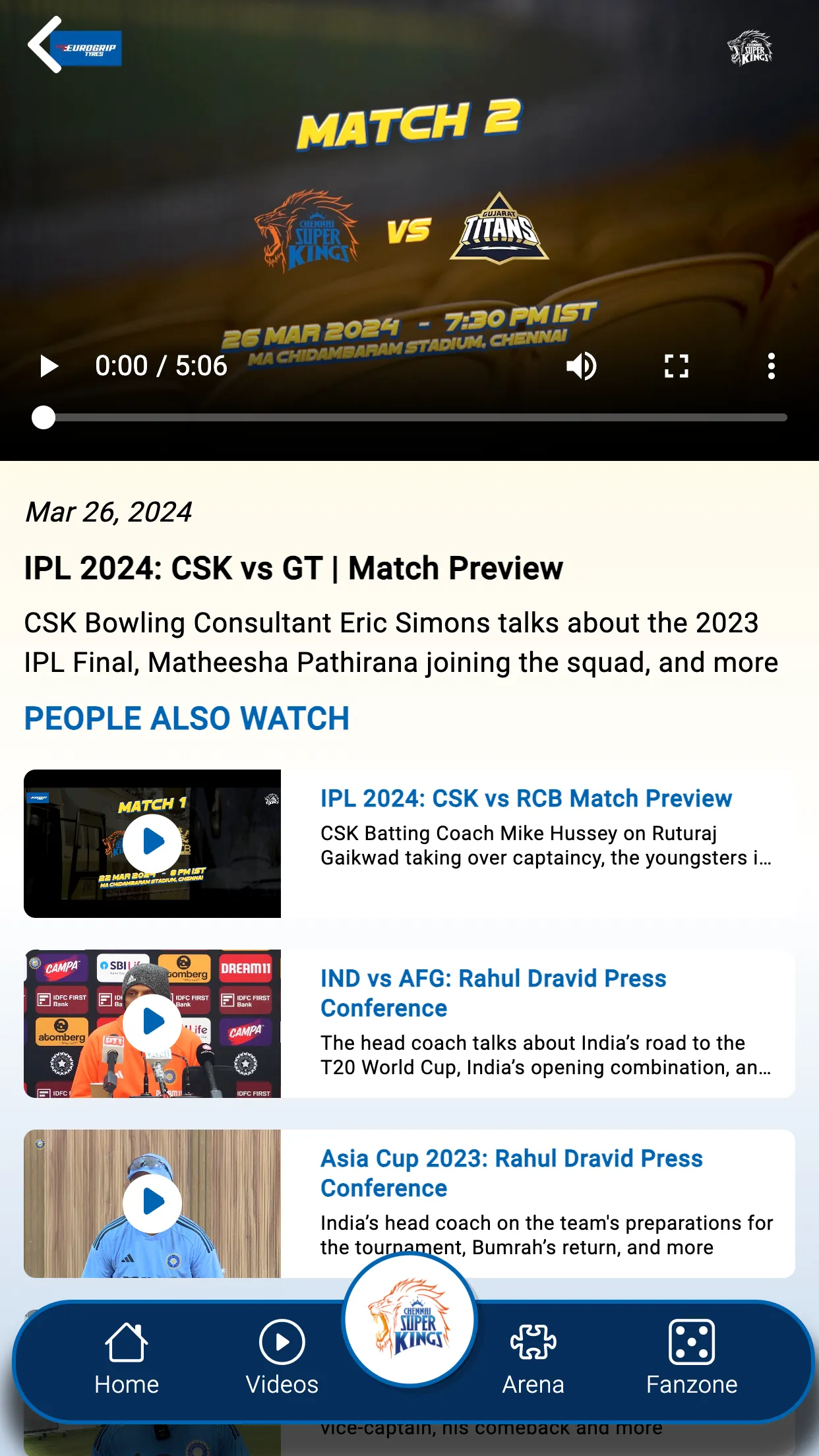 Chennai Super Kings | Indus Appstore | Screenshot