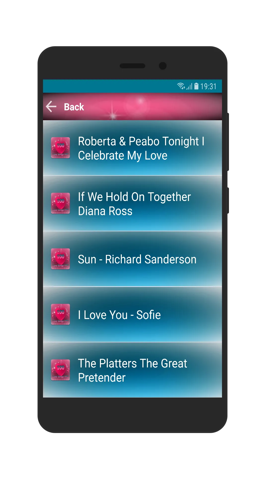 100 Love Songs MP3 | Indus Appstore | Screenshot