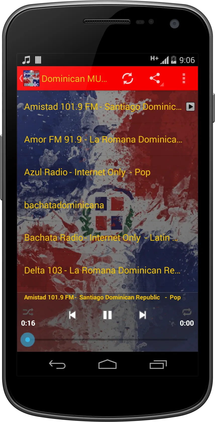 Dominican Republic MUSIC Radio | Indus Appstore | Screenshot