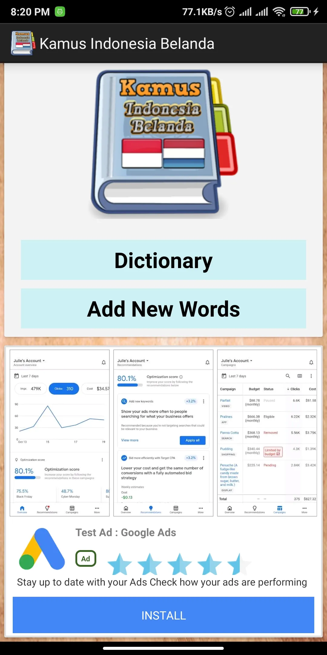 Indonesian Dutch Dictionary | Indus Appstore | Screenshot