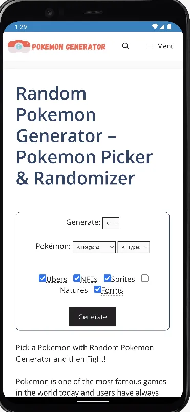 Random Pokemon Generator | Indus Appstore | Screenshot