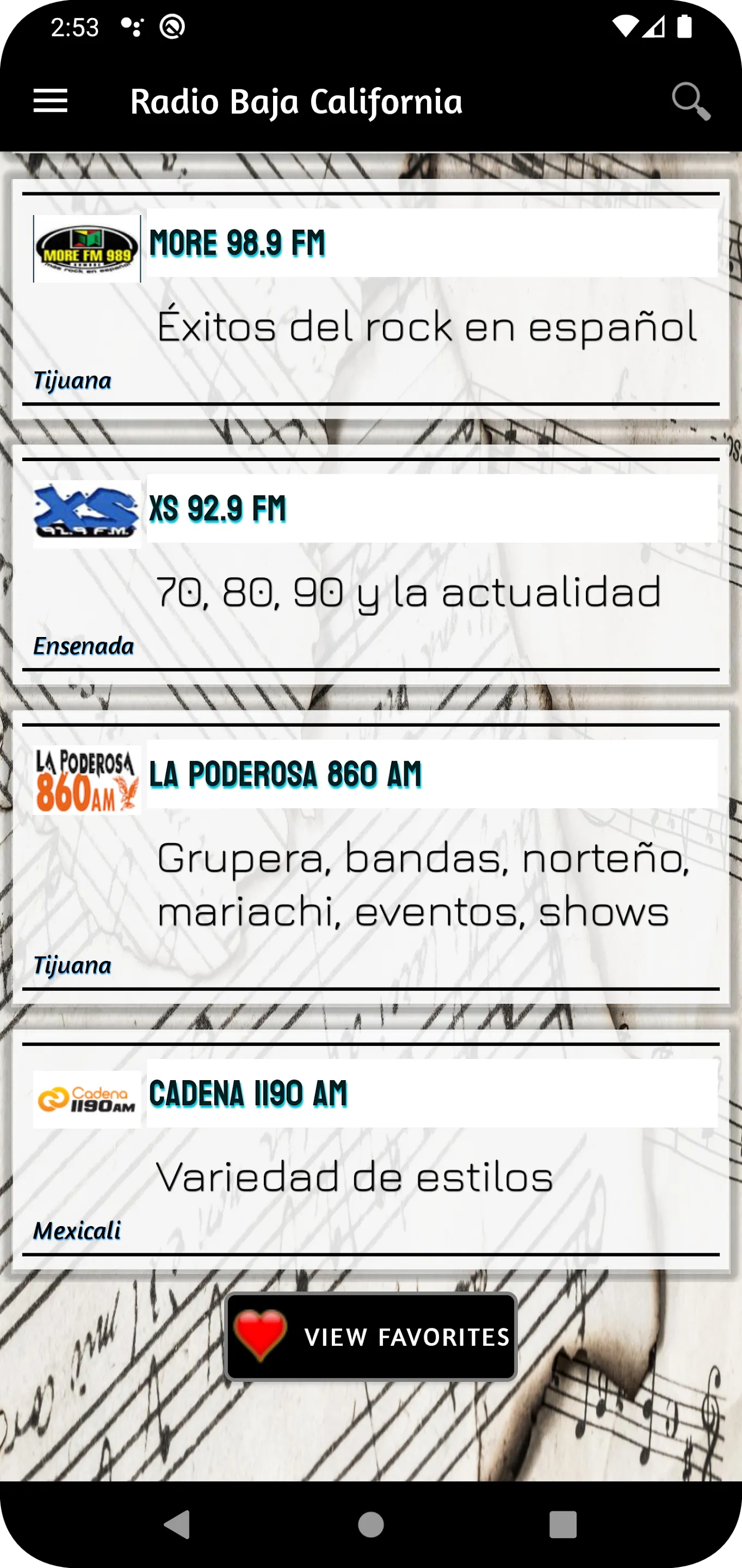 Radio Baja California S&N | Indus Appstore | Screenshot