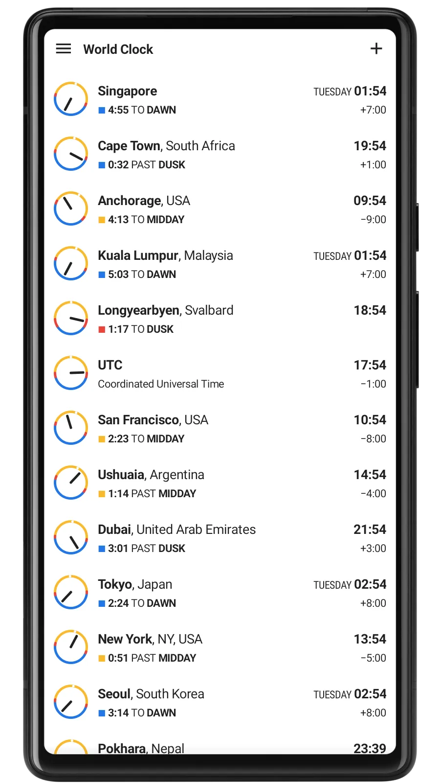 World Clock: Sunrise/Sunset | Indus Appstore | Screenshot